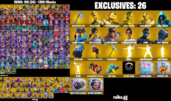 [PC/PSN/XBOX] 168 skins | Leviathan Axe | Cammy | Aura | Go Mufasa | Tony Stark | Surf Witch | Siren	MSS88