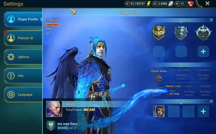 LV 31|482Power|1 Mythical (Androc)|25 Legendary (Wixwell,Ninja,Deliana,Aleksandr,Alice,Etc)|91K Energy|Take Mail|(RSL1496)