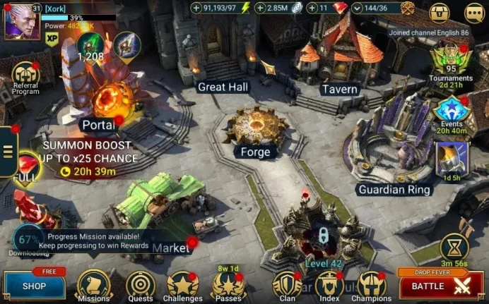 LV 31|482Power|1 Mythical (Androc)|25 Legendary (Wixwell,Ninja,Deliana,Aleksandr,Alice,Etc)|91K Energy|Take Mail|(RSL1496)