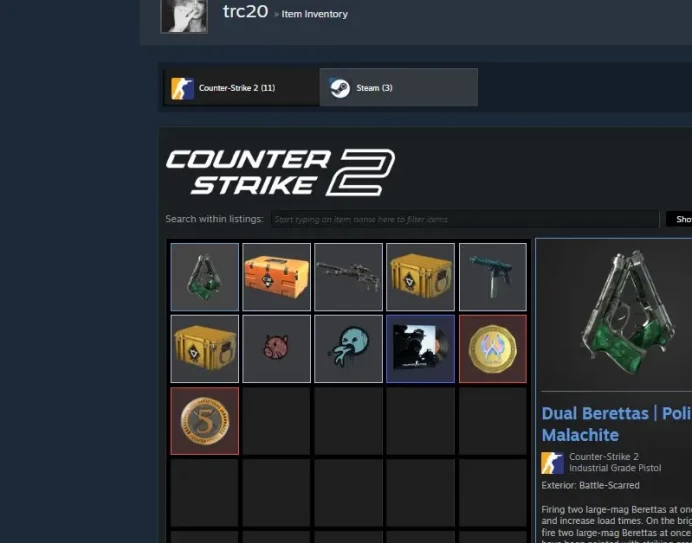 CS722 FACEIT Level 10, 2082 elo, 779 Matches, 2 Medals including 5 years veteran coin, Prime Enabled