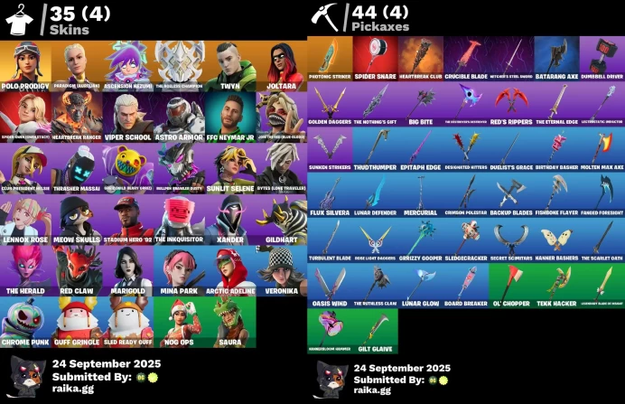 PC/PSN/XBOX] 35 skins | Polo Prodigy | Paradigm (Aurelian) | Stadium Hero '92 | The Ageless Champion | FFC Neymar Jr	MSS91
