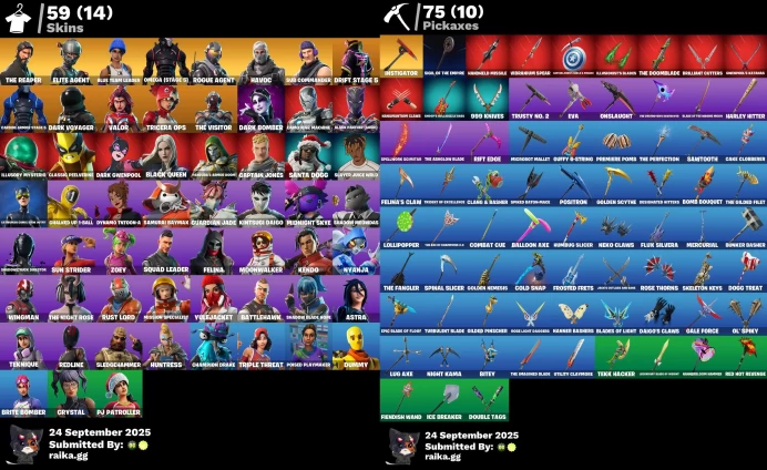 [PC/PSN/XBOX] 59 skins | The Reaper | Mako | Take The L | Elite Agent | Catwoman Comic Book Outfit | Harley Hitter           	MSS99
