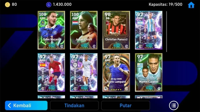 ANDROID|PW 3168, hazard epic, johan Cruyff epic legend, panucci legend, mac Allister show, dani olmo show, check SS  EFB883B