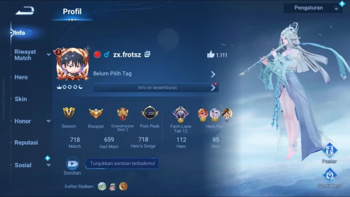 [GLOBAL] 112 Heroes & 95 Skins | KIC Luna, Saint Dharma, Consurt Jurassic, Detail Cek SS HOK219B