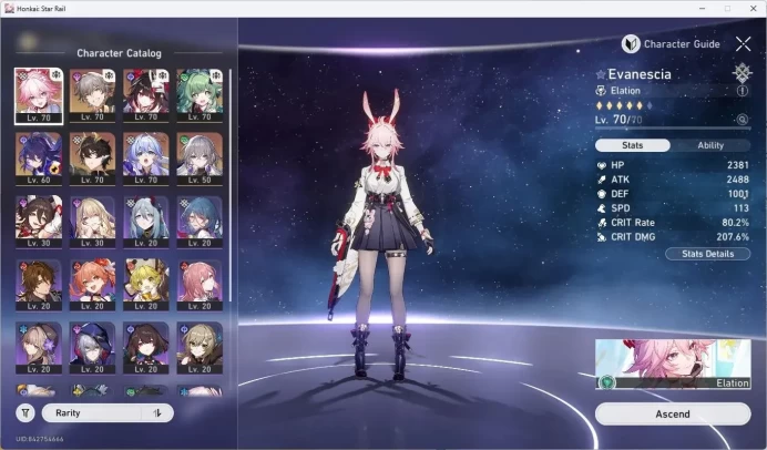 Asia | TL51 | 6 Limit: Evanescia E1, Sparkle, Huohuo, Dan Heng PT, Robin, Seele | Bronya | TakeMail | Check SS HSR510B