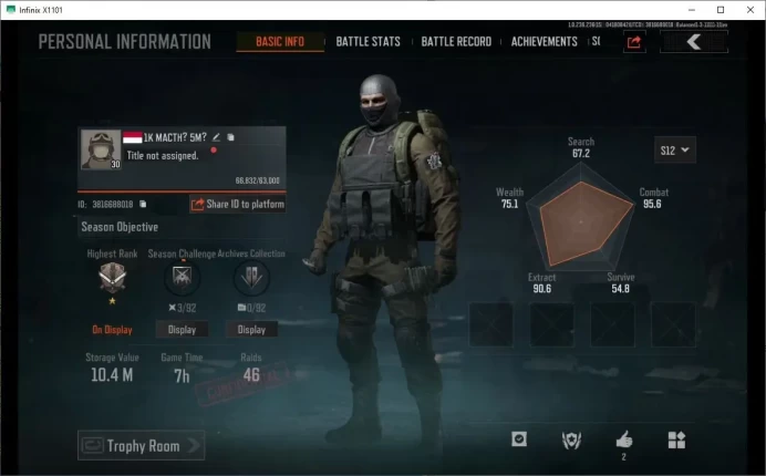 MOBILE | LVL 30 | SV 10.4M | CV 5.8M | 7 WEAPON SKIN |  | more detail cek SS AB143B