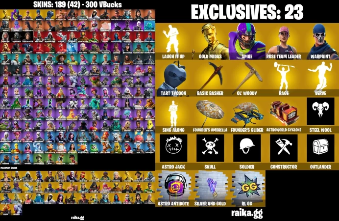 [PC] 189 skins | OG STW | Lara Croft | Ghoul Trooper | Galaxia | LeBron James | Mandalorian | Laugh It Up	MSS115