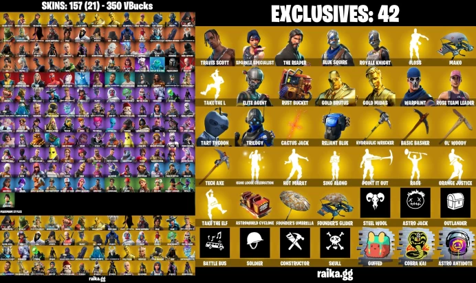 [PC/XBOX]157 skins | OG STW | Travis Scott | Sparkle Specialist | The Reaper | Blue Squire | Royale Knight	MSS117