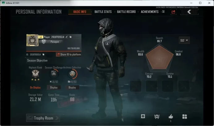 Mobile | LV 30 | SV 21.2 M | CV 10 M | SS T03, WP AR-57, Combust FAMAS, Abomi Vector 9, Peace | more detail Check SS (AB420B)