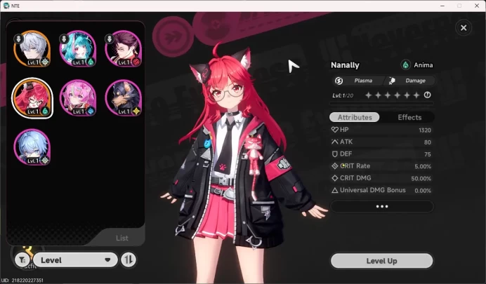 EU | Starter Lvl 3 | 1 S Nanally A1 + 5 A Char | MC Male | NTE026B