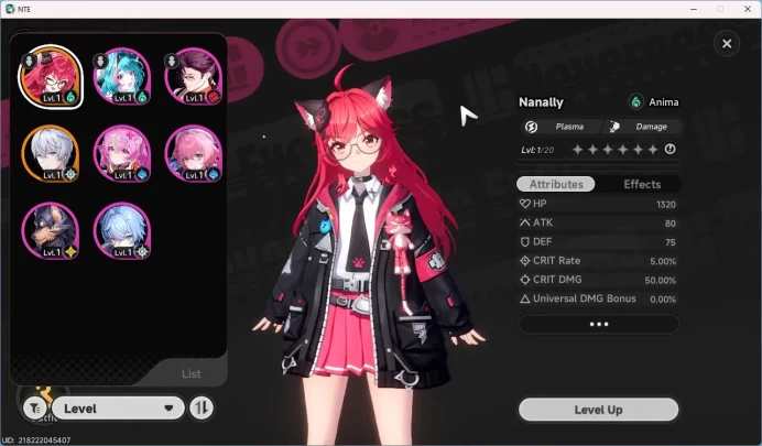 SEA | Starter Lvl 3 | 1 S Nanally + 6 A Char | MC Male | NTE030B