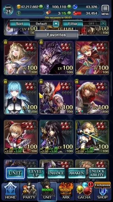 GLOBAL|Rank 25|100K Crystal|Top Tier Unit [Spirit Maiden Sera,Telestio,Etc]|1 LR & 50 SSR Ark|Code Only|LC1280