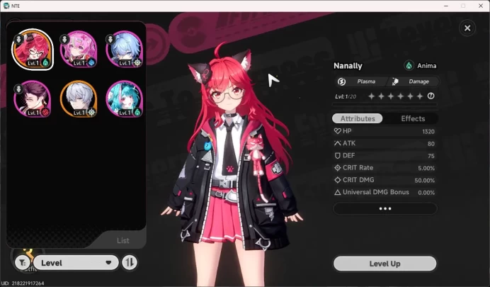 America | Starter Lvl 3 | 1 S Nanally + Skin + 4 A Char | MC Male | NTE063B