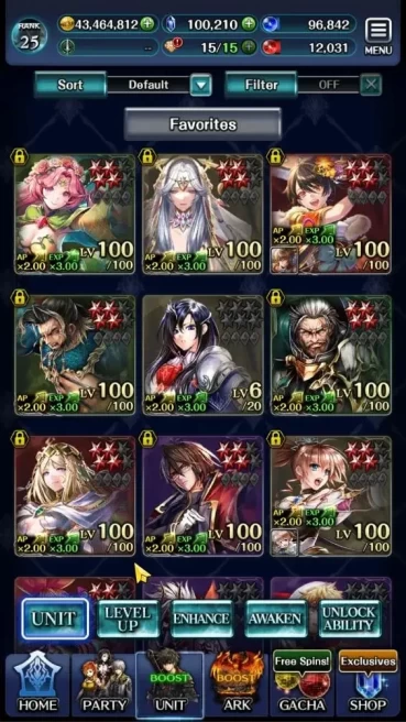 GLOBAL|Rank 25|100K Crystal|Top Tier Unit [SM Sera,PoGT Familie,G Lilaha,NY Maihim Kynei,Etc]|1 UR & 52 SSR Ark|Code Only|LC1276