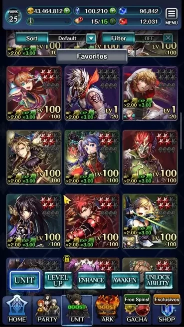 GLOBAL|Rank 25|100K Crystal|Top Tier Unit [SM Sera,PoGT Familie,G Lilaha,NY Maihim Kynei,Etc]|1 UR & 52 SSR Ark|Code Only|LC1276