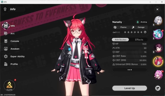America|starter, Nanaly, 5 char, MC female, NTE074B