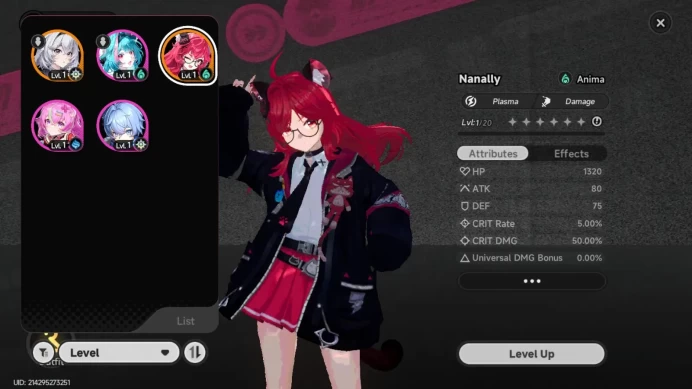 NA|Starter Lv3|1S Char NANALY+3A|MC Female|Log Email|NTE079B