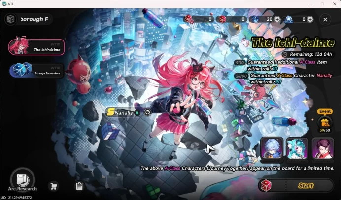 EU | Starter Lvl3 | 1 S Char Nanally + 5 A char | MC Male | Log Emial | NTE083B