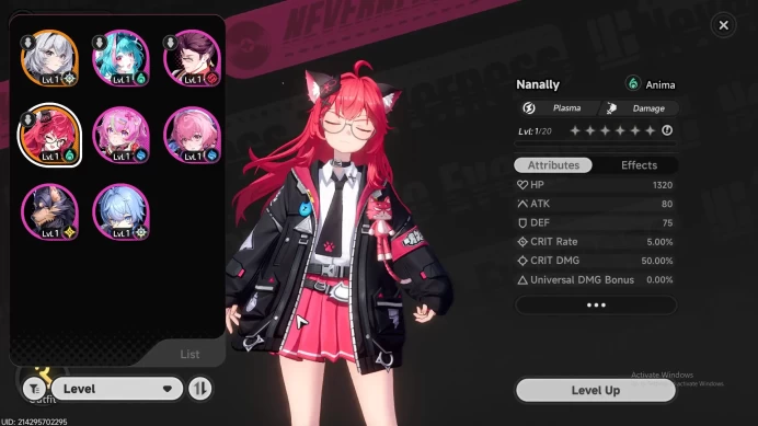 NA | Staeter Lv3 | 1 S Char Nanally + 6 A Char+Skin Glider |MC Female | SelectorOn |Log Email | NTE098B