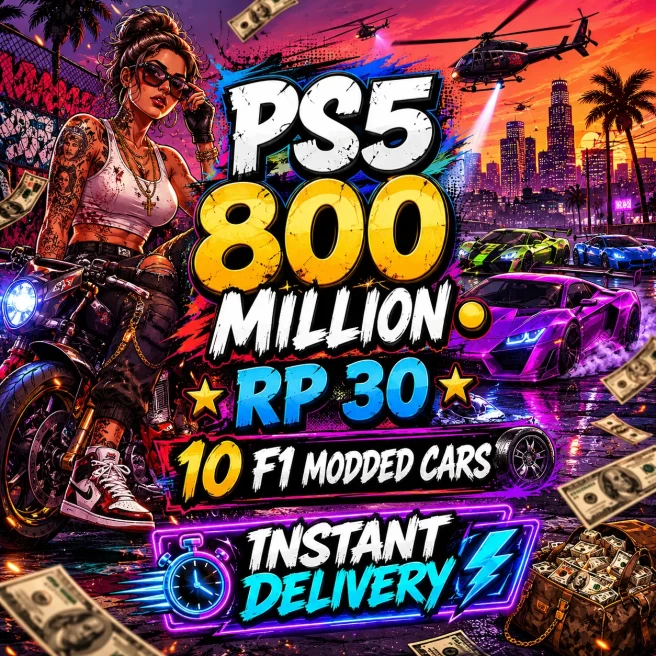 PS5 | Modded Account | 800M Total Assets + 238 Deluxos | 24M Pure Cash | RP 30 | 10 F1 Modded Cars | GCLD1184
