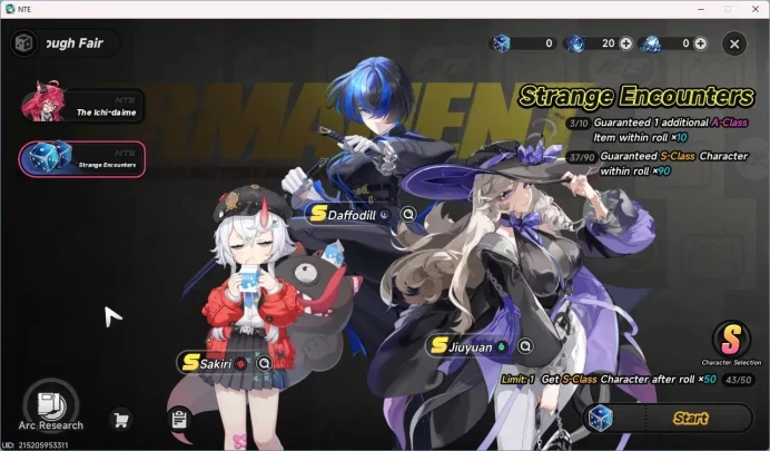EU | Starter Lv 3 | 1 SSR (Daffodill)+ 8 SR + Glider | Selector 43/50 | MC Male | Take Email | NTE144B