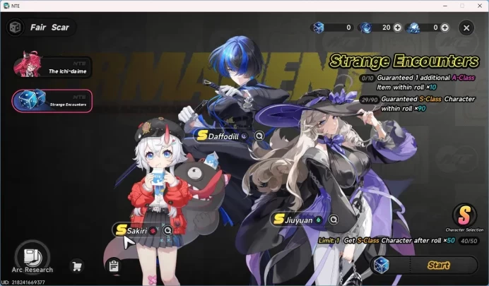 EU | Starter Lv 3 | 1 SSR (Hathor)+ 7 SR + Glider | Selector 40/50 | MC Male | Take Email | NTE145B
