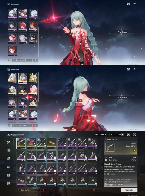 All Platform - EU - Union 38 - 19 Character 7 5'Star - 3 Weapon 5'Star - Aemeat - Carlota - phrolova - Code1558