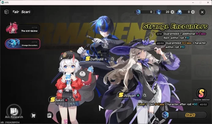 EU |Starter Lvl 3| 1 SSR(Nanally)+5SR |Selector 40/50| MC Female|Take Email |NTE147B