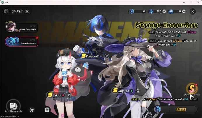 SEA | STARTER Lv 3 | 3 SSR (Hotori,Jiuyuan,Daffodil) , 3 SR | Selector ON |MC Female |take Email | NTE164B