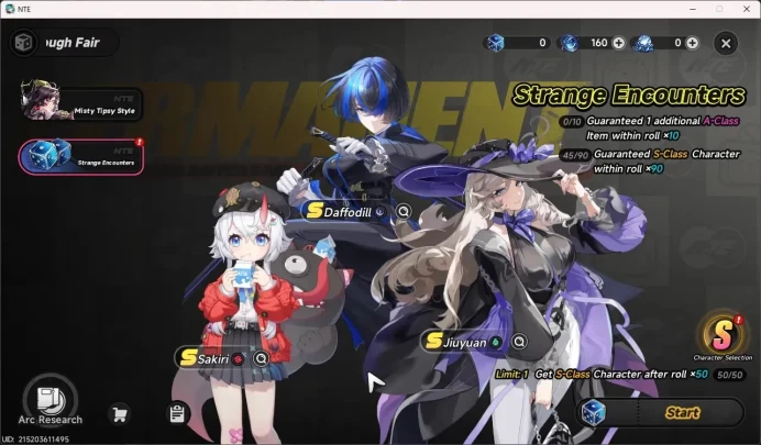 SEA | STARTER Lv 3 | 3 SSR (Hotori,Fadia,Daffodil) , 6 SR | Selector ON |MC Female |take Email | NTE165B