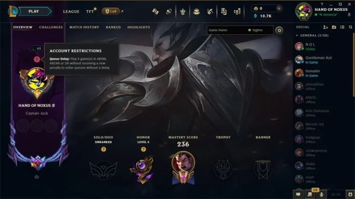 EUW - Unranked -121 Champions - Skins 24 - Level 65 - BE 10.7K - OE 903 - 1639