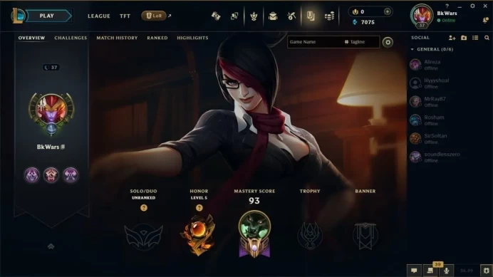 NA - Unranked - Champions 67 - Skins 11 - Level 37 - BE 7075 - OE 328 - 1654