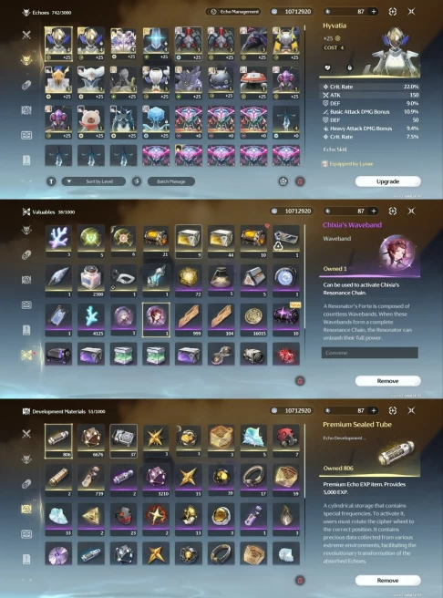 All Platform - EU - Union51- 21 Character - 11 Character 5'Star - 6 Weapon 5'Star - Hiyuki - Iuno - Mornye - Lynae - Luuk - 1655
