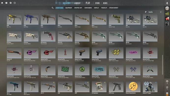 CS773 Prime, 25K CS RATING,  7 Medals: Premier Season Two Medal (purple, 410 wins), 10 Year Birthday Coin, Global Offensive Badge, 2022, 2023