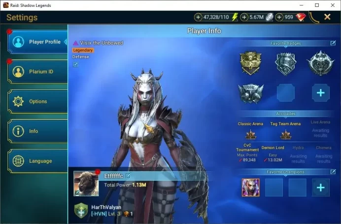 Lv40 1,1M Power|1 Mythic(Galathir)|26 Legend(Ninja,Hurndig,Xenomorph,Alice,Dune,Giath,Rathalos,Etc)|47K Energy|Plarium(RSL1497)