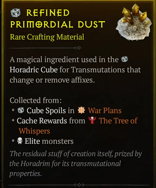 Carry--20* Refined Primordial Dust