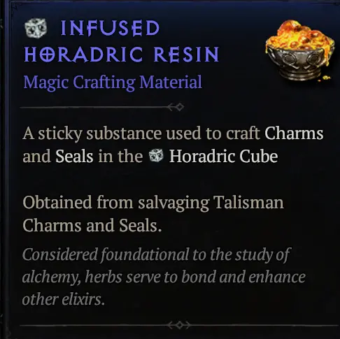  Carry – 5000* Infused Horadric Resin