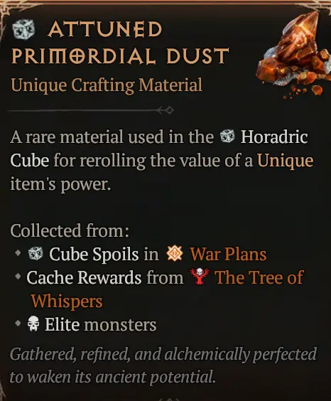 Carry( 10* Attuned Primordial Dust)