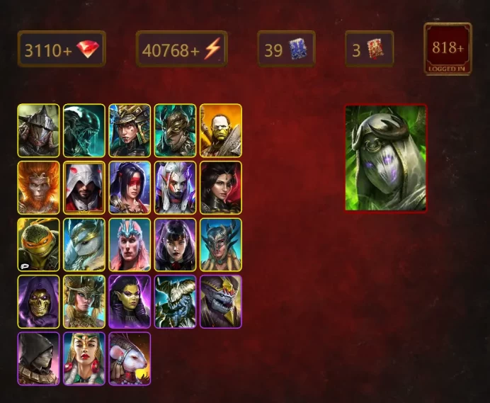 [STARTER]Harima+Tatsu+Theodosia+Rathalos+Xenomorph+Leminisi the Gold-Wing+Artak+Wukong+Ezio Auditore+Visix+Adelyn+45Epics