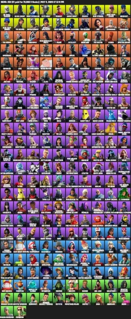 232 skins ·  Black Knight / OG Skull Trooper / Merry Mint Axe / Sparkle Specialist / Floss / Take The L