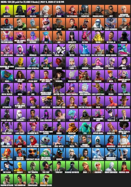 134 skins · Wildcat