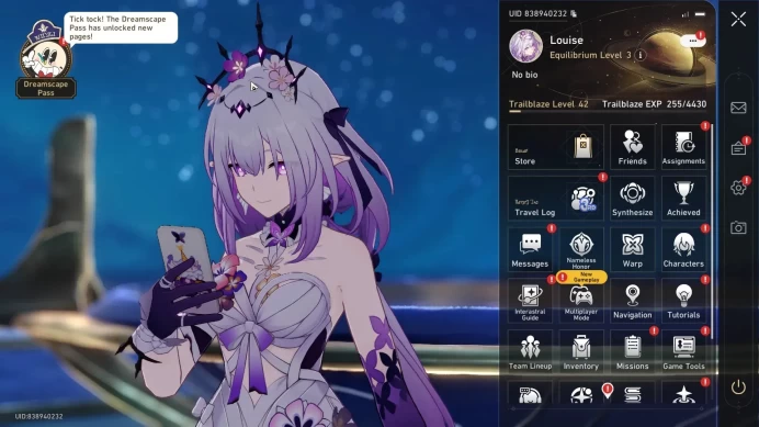 ASIA | TL 42 | 9 Limit | Castorice Lv50 | Robin Lv50 | Bailu Lv50 | Dan Heng IL Lv50 | 6 | TakeMail | Check SS HSR514B