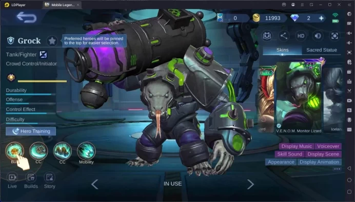 Global|Hero 95|Skin 171|Expert|Prime Granger|KOF Karina|5-STAR Angela|CC Natalia|Spongebob Cyclops|More Check SS ML2012B