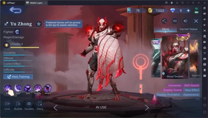 Global|Hero 132|Skin 326|Exalted|ASP Vexana,Fanny\Prime Beatrix,Granger|KOF Dyrrot,Karina|CC YZ , YSS |More Check SS ML2015B