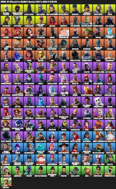 OG Skull Trooper / Aerial Assault Trooper (OG) / Black Knight / Floss / Take The L