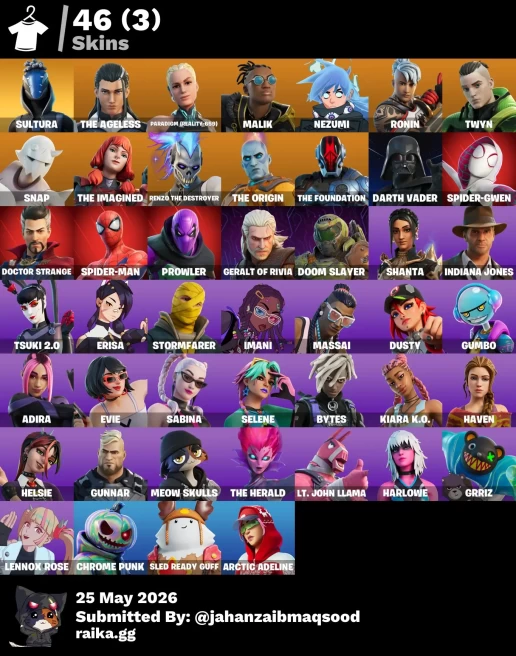 [PC/PSN/XBOX] 46Skins *27 Max styles 2200VB*|Spider-Gwen,Sultura,Spider-Man,Doom Slayer,Helsie,Gunner,Scimitar,Geralt of Rivia, |Full Access