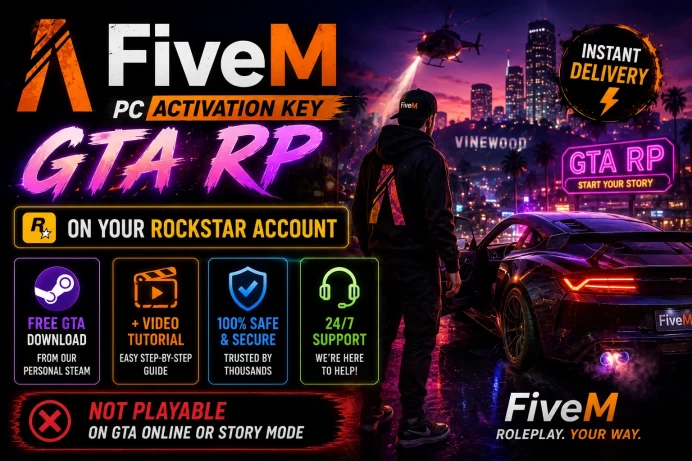 FiveM PC Activation Key (Social Club) ◈ ON YOUR ROCKSTAR ACCOUNT ◈ Free GTA Download ◈ +Tutorial ◈ Lifetime Warranty ◈ Read Description◈ Instant