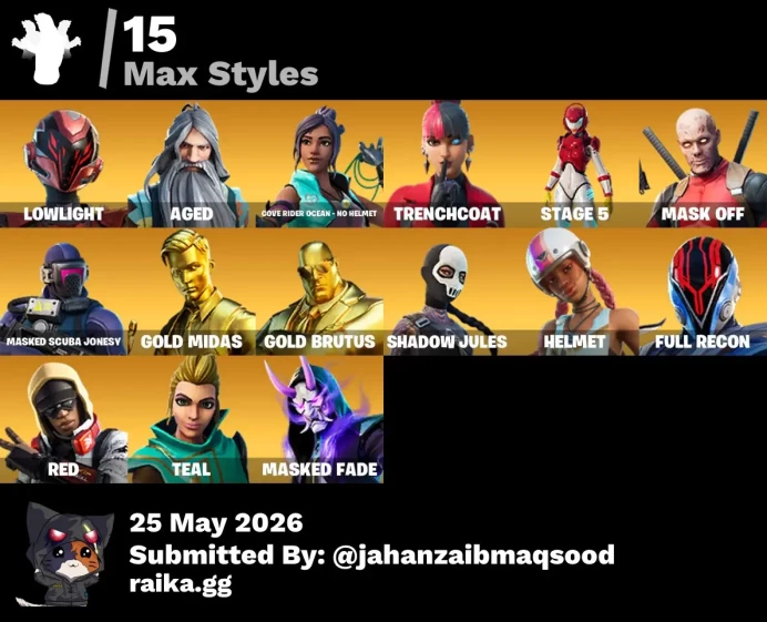 [PC/PSN/XBOX] 68Skins *15 Max styles *|,Blaze,Gold Midas,Mandalorian,Fade,Ninja,Skye,Wild,Lexa,Envoy,Psylocke |Full Access