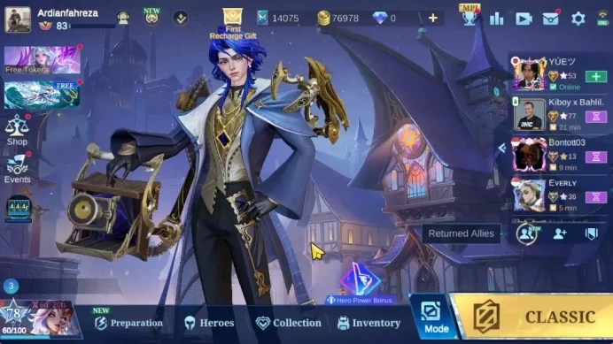 Hero123 |Skin175 |Mythical Glory 101 |CC Natalia, Valentine & Blazing Clint, Epic Grock & Zilong |TakeMail |Check SS |(MLBB2231)