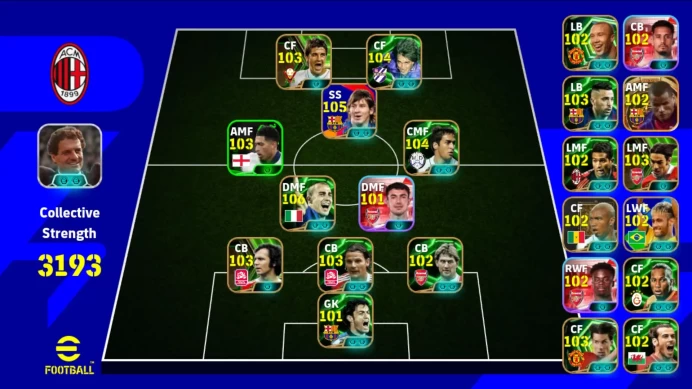 Android PWR 3193 | Messi Barca, Neymar Brazil, Alba Epic DB, Arsenal Pk | Mgr: Capello, Cruyff, Arteta EFB240B 2026
